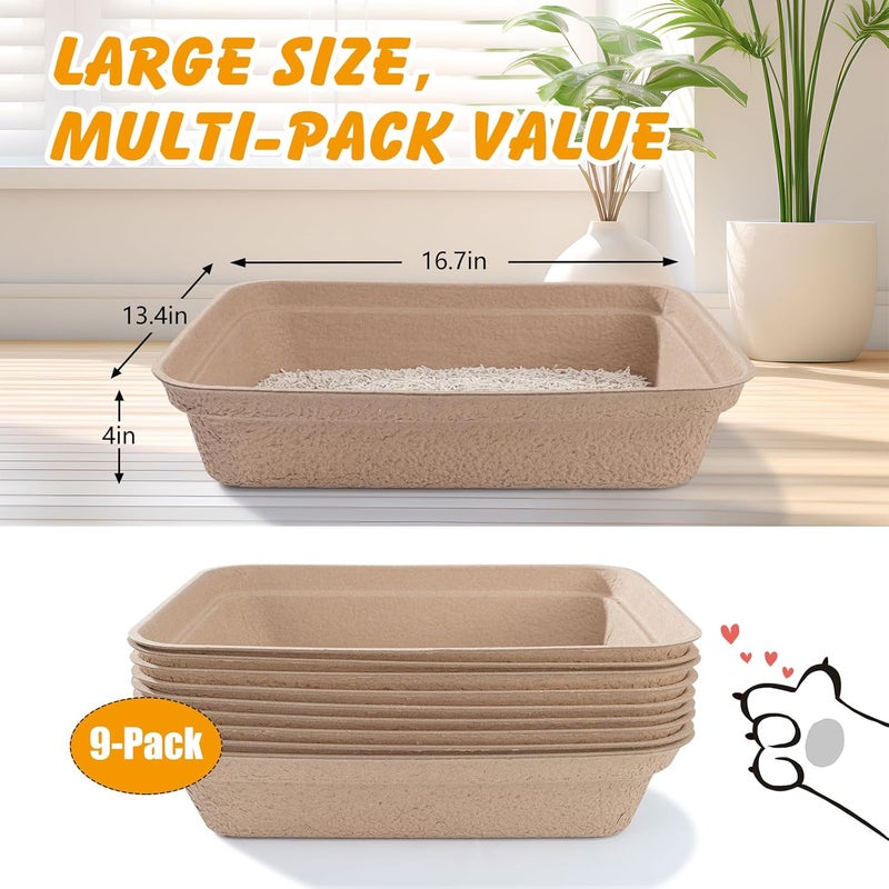 ondware Store Disposable Cat Litter Box(9-Pack), Large Litter Boxs for Cat Travel Home Use - Image 3